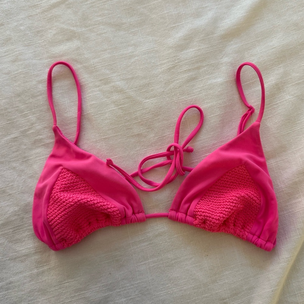 PacSun pink triangle bikini top, size S